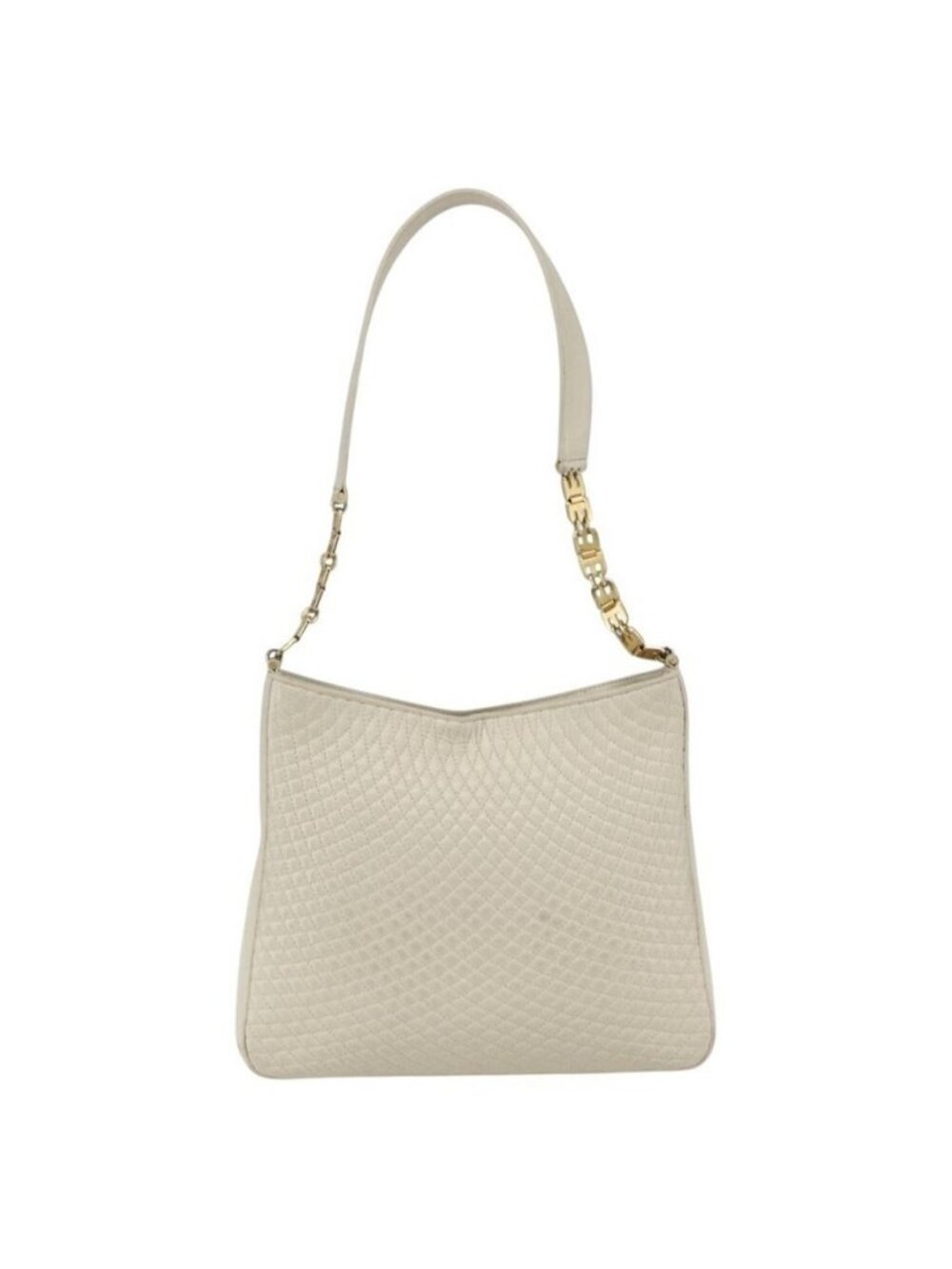 Authentic BALLY Shoulder Bag Leather Ivory Gold - Picture 10 of 16